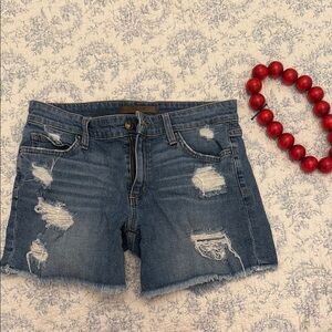 Joe's Jeans Blue Distressed Jean Shorts